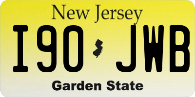 NJ license plate I90JWB