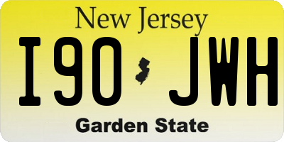 NJ license plate I90JWH