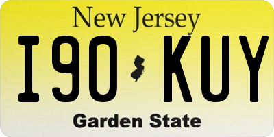 NJ license plate I90KUY