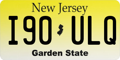 NJ license plate I90ULQ