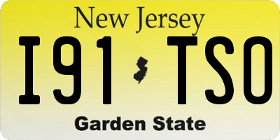 NJ license plate I91TSO