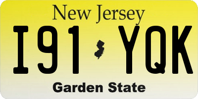 NJ license plate I91YQK
