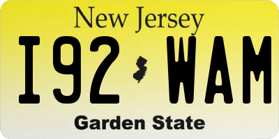 NJ license plate I92WAM