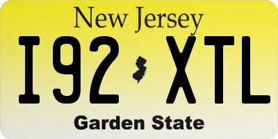 NJ license plate I92XTL
