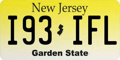 NJ license plate I93IFL