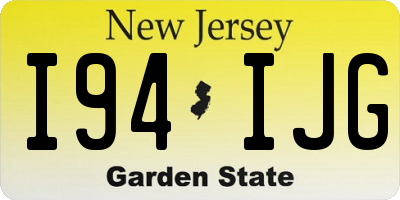 NJ license plate I94IJG