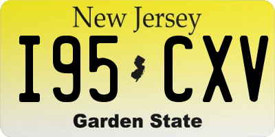 NJ license plate I95CXV