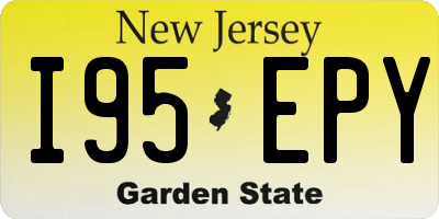 NJ license plate I95EPY