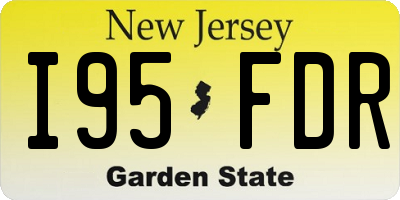 NJ license plate I95FDR