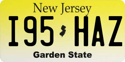 NJ license plate I95HAZ