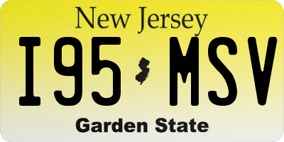 NJ license plate I95MSV