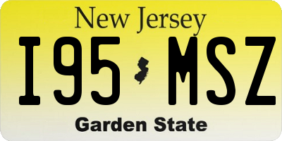 NJ license plate I95MSZ