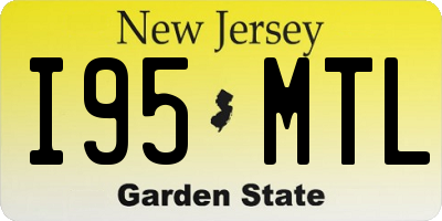 NJ license plate I95MTL