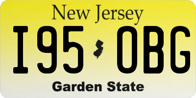 NJ license plate I95OBG