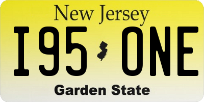 NJ license plate I95ONE