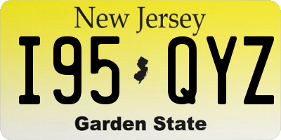 NJ license plate I95QYZ