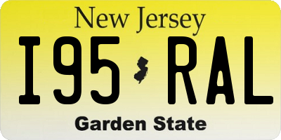 NJ license plate I95RAL