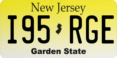 NJ license plate I95RGE