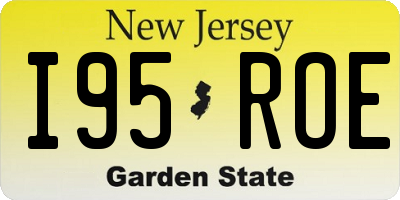 NJ license plate I95ROE