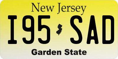 NJ license plate I95SAD