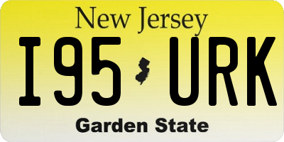 NJ license plate I95URK