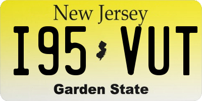 NJ license plate I95VUT