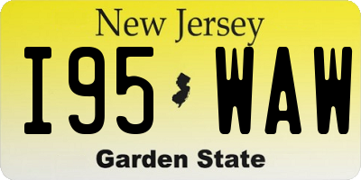 NJ license plate I95WAW