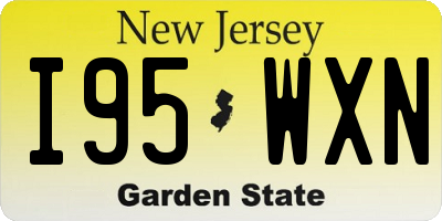 NJ license plate I95WXN