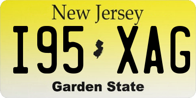 NJ license plate I95XAG