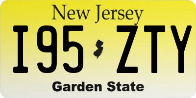 NJ license plate I95ZTY