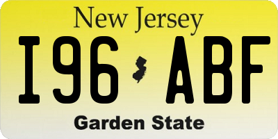 NJ license plate I96ABF