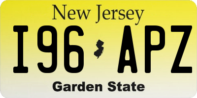 NJ license plate I96APZ