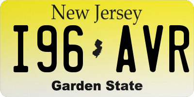 NJ license plate I96AVR