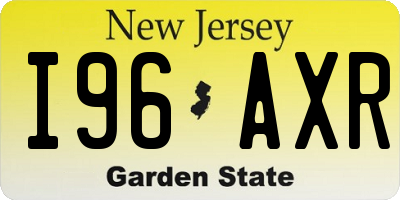 NJ license plate I96AXR