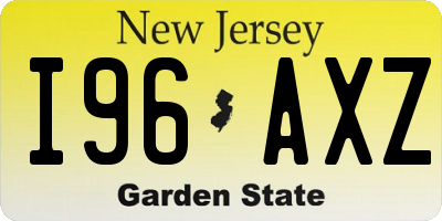 NJ license plate I96AXZ