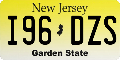 NJ license plate I96DZS