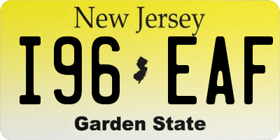 NJ license plate I96EAF