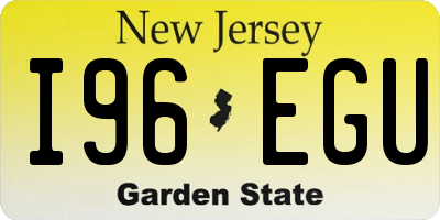 NJ license plate I96EGU