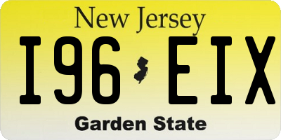 NJ license plate I96EIX
