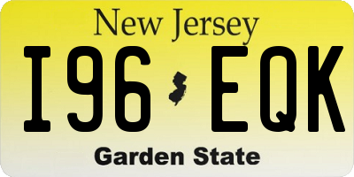 NJ license plate I96EQK