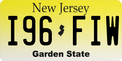 NJ license plate I96FIW