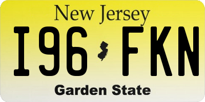 NJ license plate I96FKN