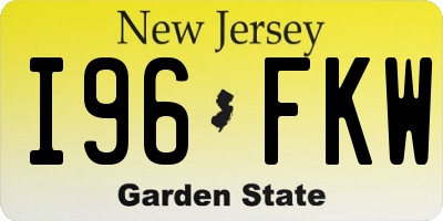 NJ license plate I96FKW