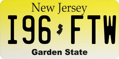 NJ license plate I96FTW