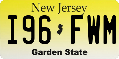 NJ license plate I96FWM