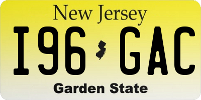 NJ license plate I96GAC