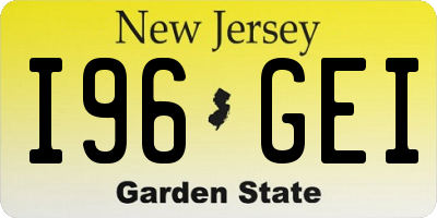 NJ license plate I96GEI