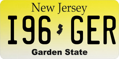 NJ license plate I96GER