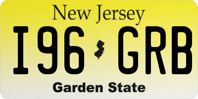 NJ license plate I96GRB