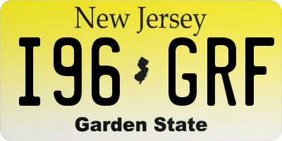 NJ license plate I96GRF